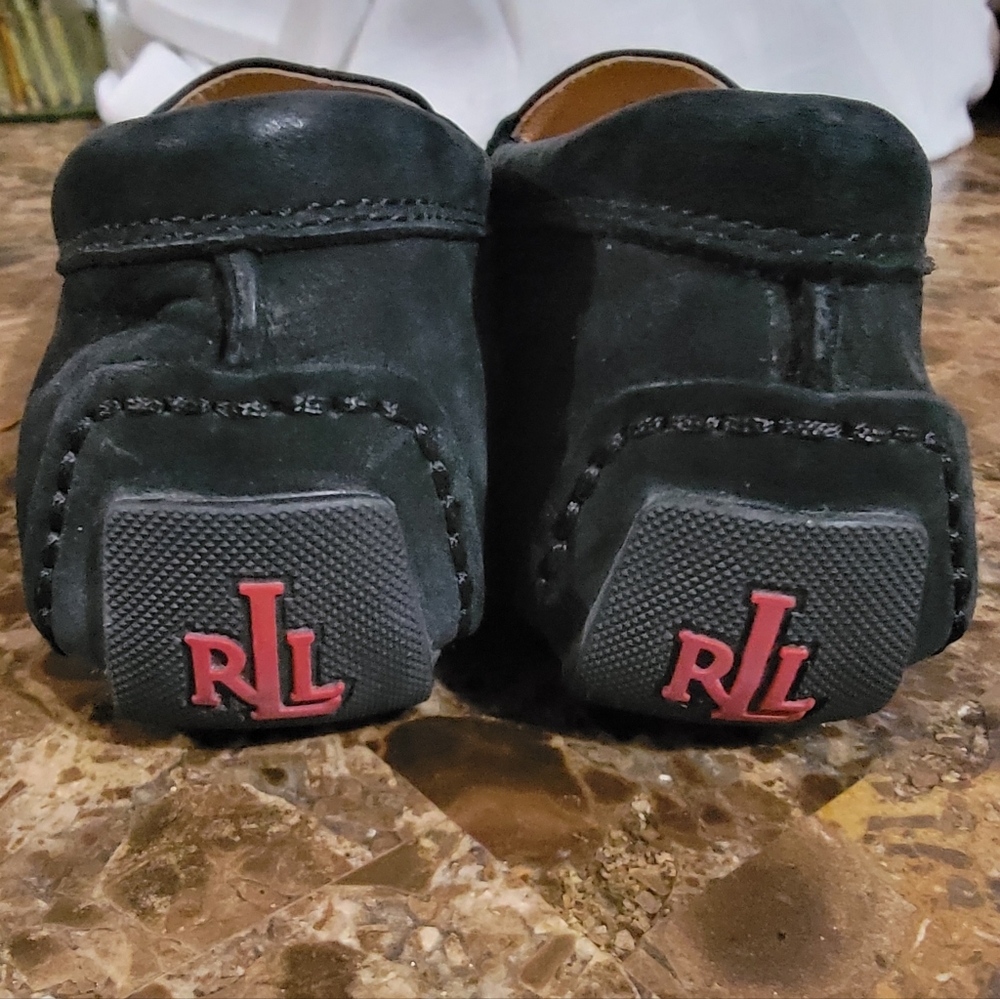 Lauren Ralph Lauren Black Suede Loafers Size 5B - Picture 3 of 9
